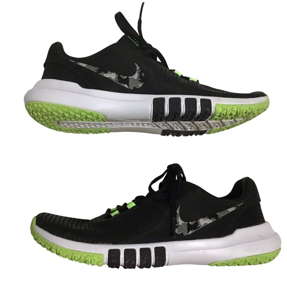 Nike Flex Experience RN 9 Black Neon Green Training Running Shoes Men's US 6.5